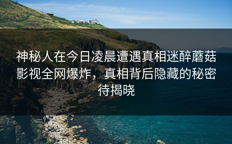 神秘人在今日凌晨遭遇真相迷醉蘑菇影视全网爆炸，真相背后隐藏的秘密待揭晓